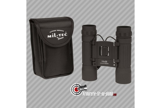 Jumelles compactes pliantes 10x25 noires