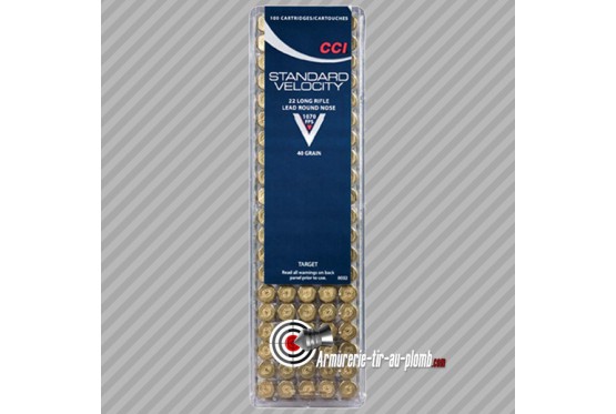 100 cartouches CCI 22LR standard velocity Lead Round Nose