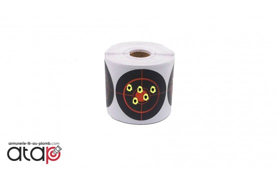 20 autocollants cibles réactives en dimaètre 7.5 cm pour tir aux plombs