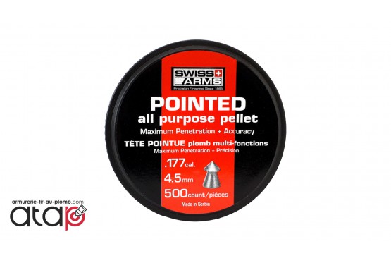 500 plombs pointus Swiss Arms calibre 4.5 mm