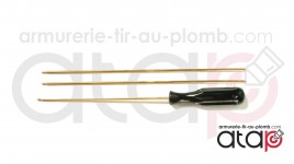 Baguette laiton 3 pièces pour carabine 5.5 mm et sup