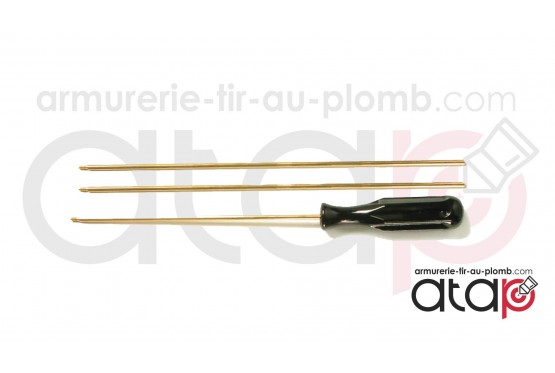 Baguette laiton 3 pièces pour carabine 5.5 mm et sup