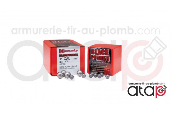 100 Billes de plomb Hornady 44 Cal 0.433