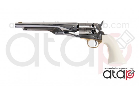 Revolver Poudre Noire Pietta 1860 Army Old Silver Ivoirine