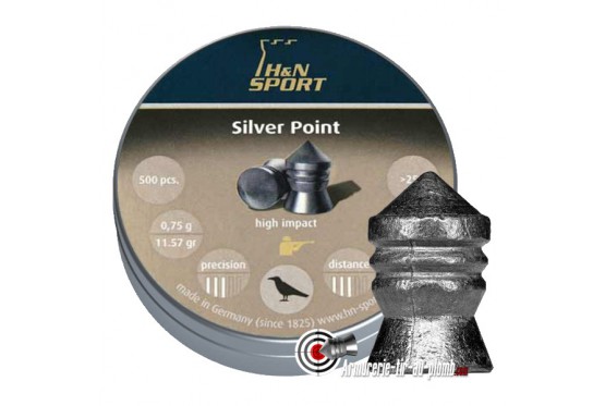 Boite de 400 Plombs H&N Silver Point - 4.5 mm