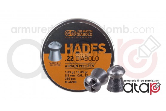Plomb de chasse lourd JSB Hades en 5,5mm.